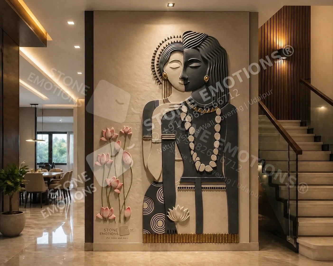 Eternal Bond — Double-height & staircase stone design, Stone Emotions SE-122