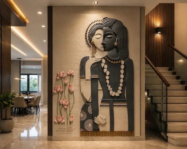 Eternal Bond — Double-height & staircase stone design, Stone Emotions SE-122