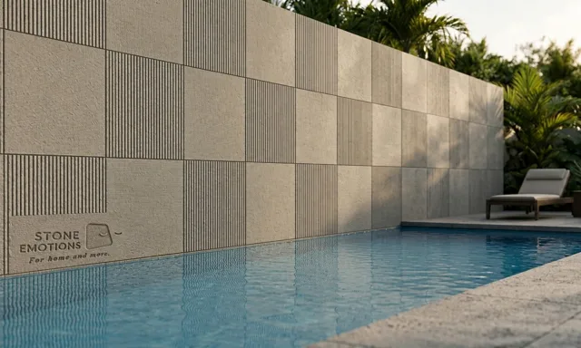 Poolside Modules — Exterior & pool walls stone design, Stone Emotions SE-112