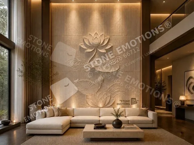 Lotus Living Wall — Living room walls stone design, Stone Emotions SE-105