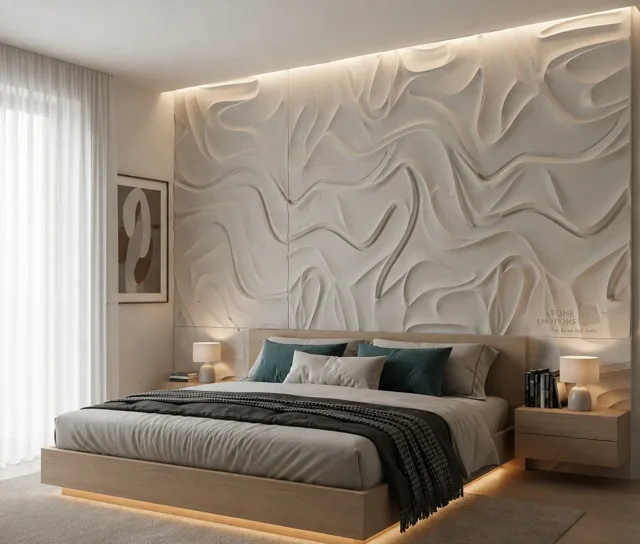 Flowing Forms — Bedroom walls stone design, Stone Emotions SE-124