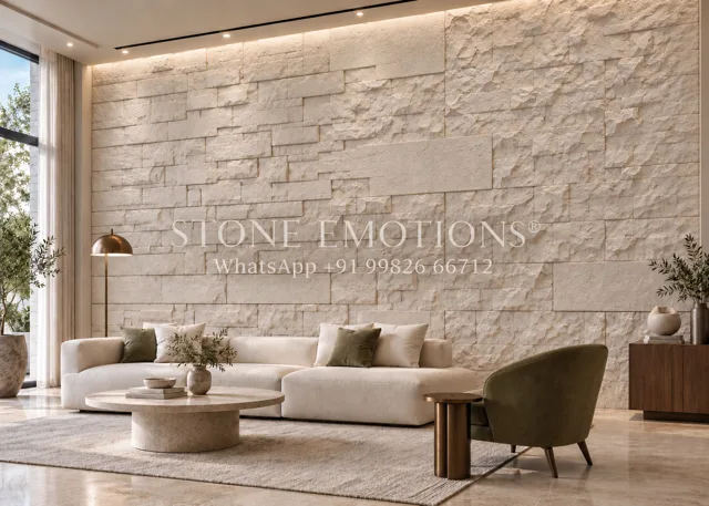 Ivory Rock Face — Living room walls stone design, Stone Emotions SE-101