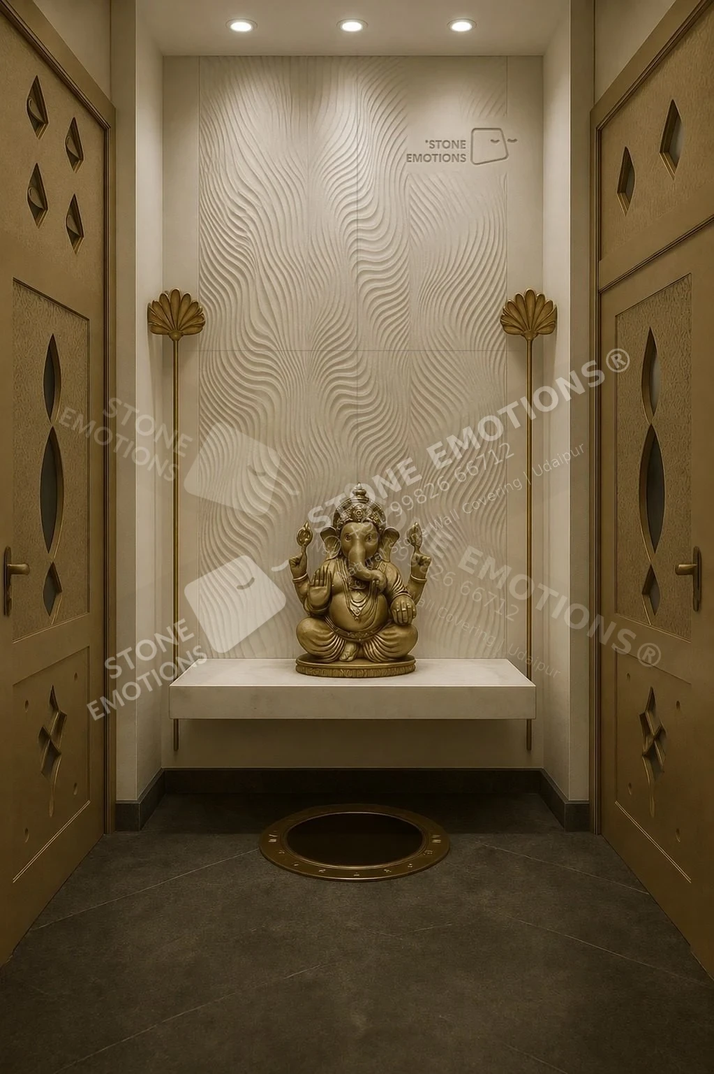 Sacred Flow — Mandir & sacred walls stone design, Stone Emotions SE-119