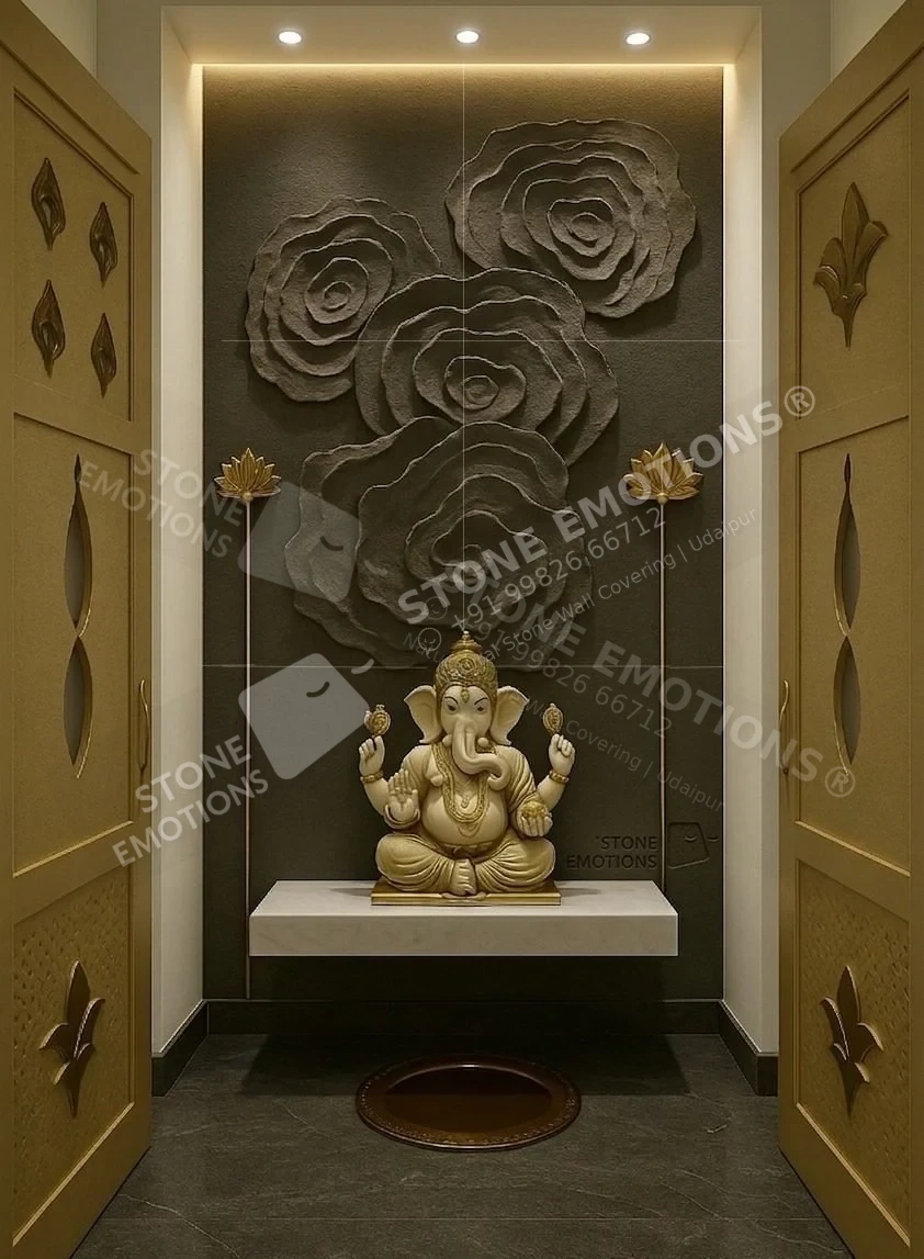 Sculptural Mandir — Mandir & sacred walls stone design, Stone Emotions SE-111