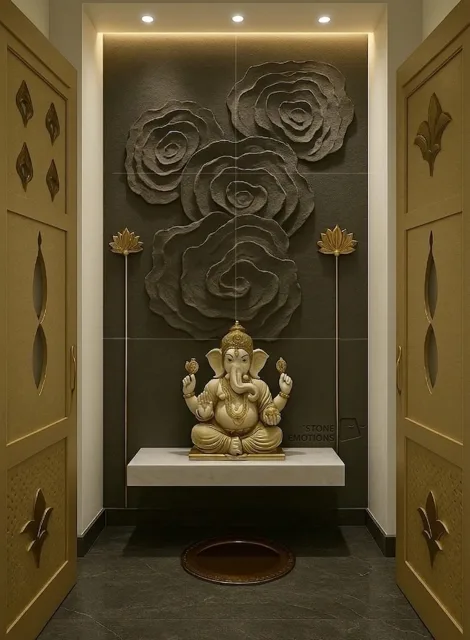 Sculptural Mandir — Mandir & sacred walls stone design, Stone Emotions SE-111