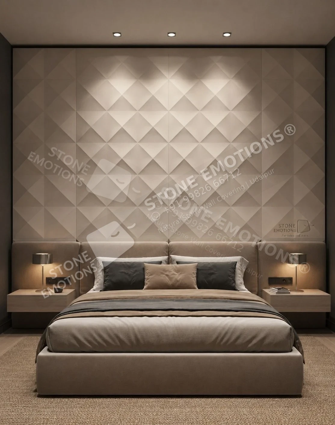 Diamond Relief Bedroom — Bedroom walls stone design, Stone Emotions SE-096