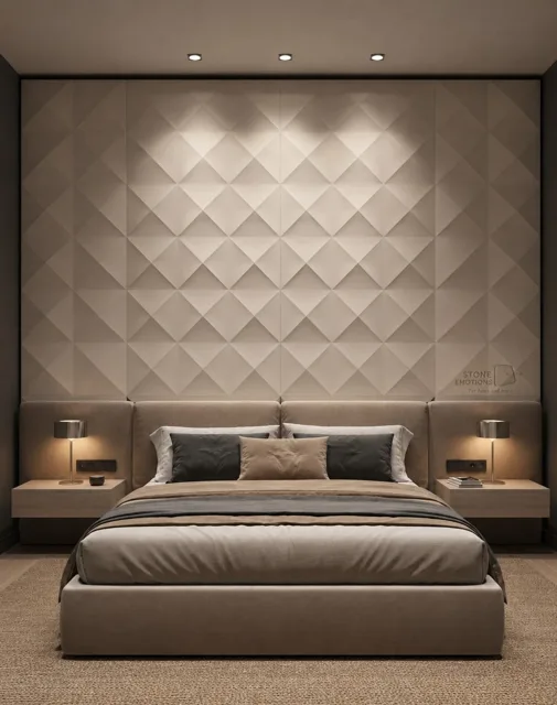 Diamond Relief Bedroom — Bedroom walls stone design, Stone Emotions SE-096