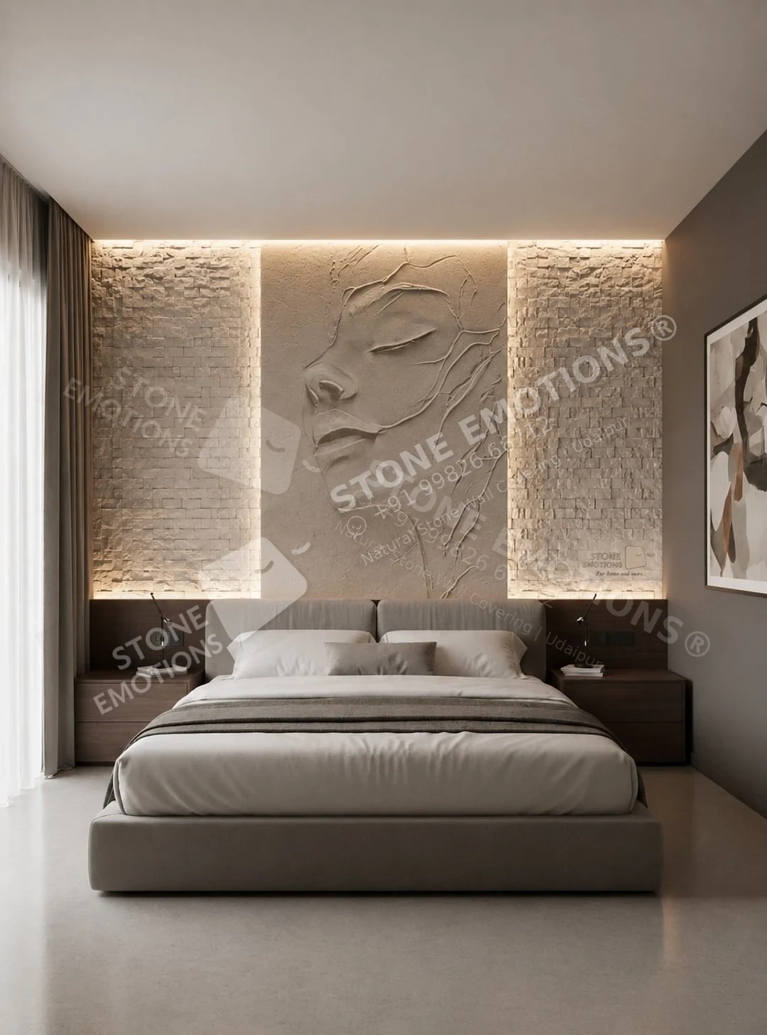 Portrait and Texture — Bedroom walls stone design, Stone Emotions SE-097