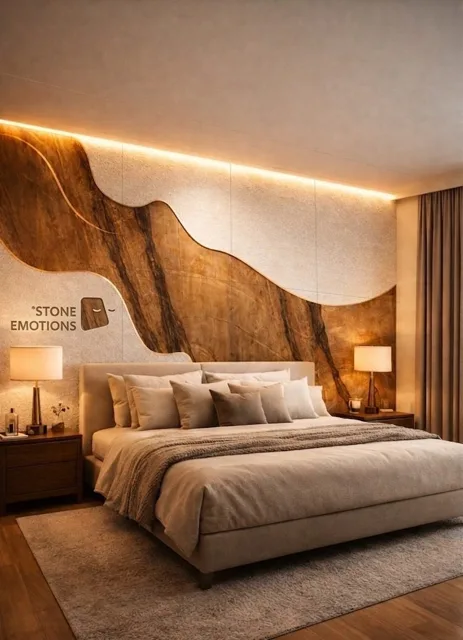 Warm Organic Bedroom — Bedroom walls stone design, Stone Emotions SE-104