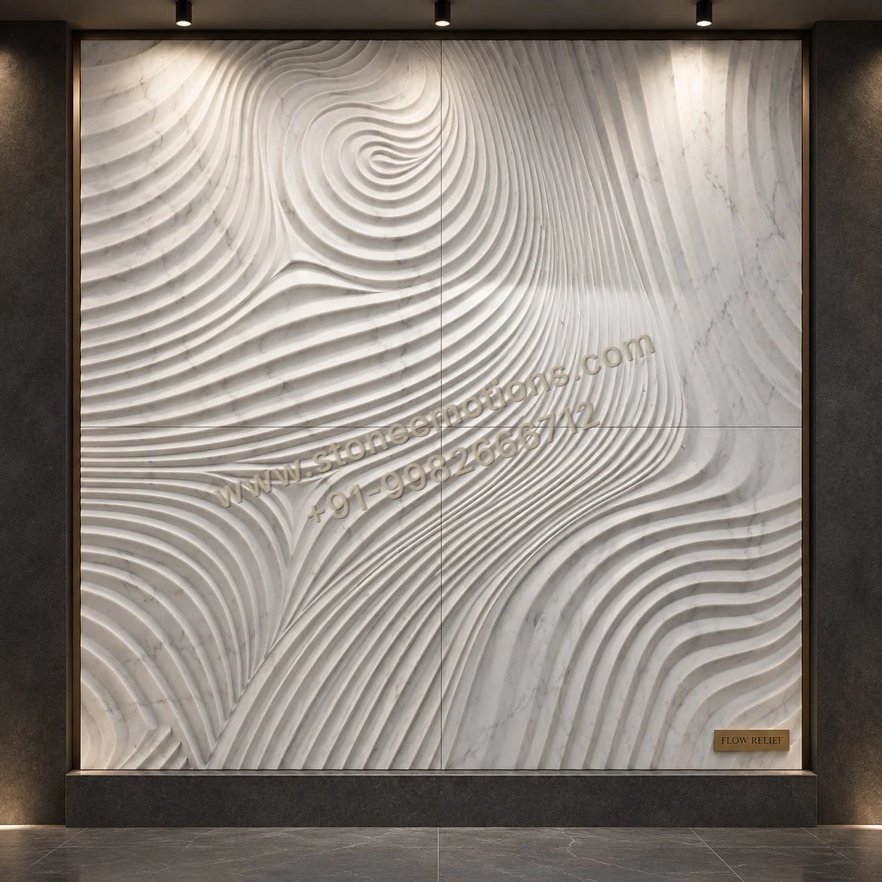 Contour Study — Carved & textured panels stone design, Stone Emotions SE-036