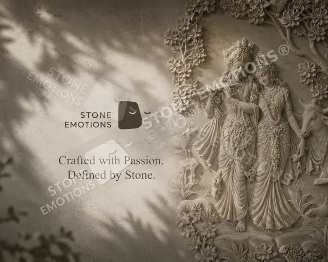 Divine Couple Relief — Carved & textured panels stone design, Stone Emotions SE-080
