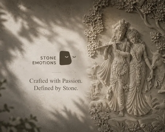 Divine Couple Relief — Carved & textured panels stone design, Stone Emotions SE-080