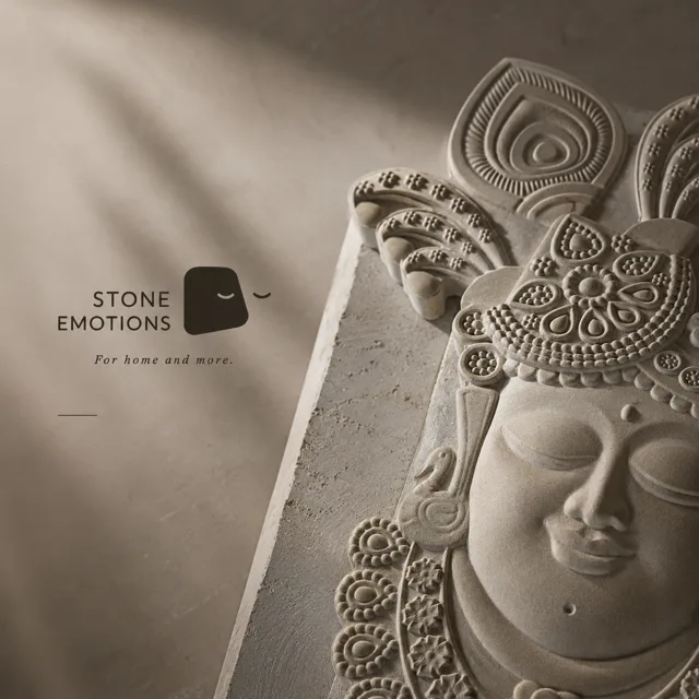 Krishna Detail — Carved & textured panels stone design, Stone Emotions SE-077