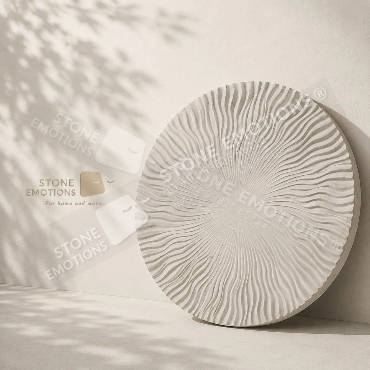 Radial Wave Panel — Carved & textured panels stone design, Stone Emotions SE-090