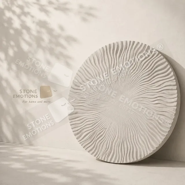 Radial Wave Panel — Carved & textured panels stone design, Stone Emotions SE-090