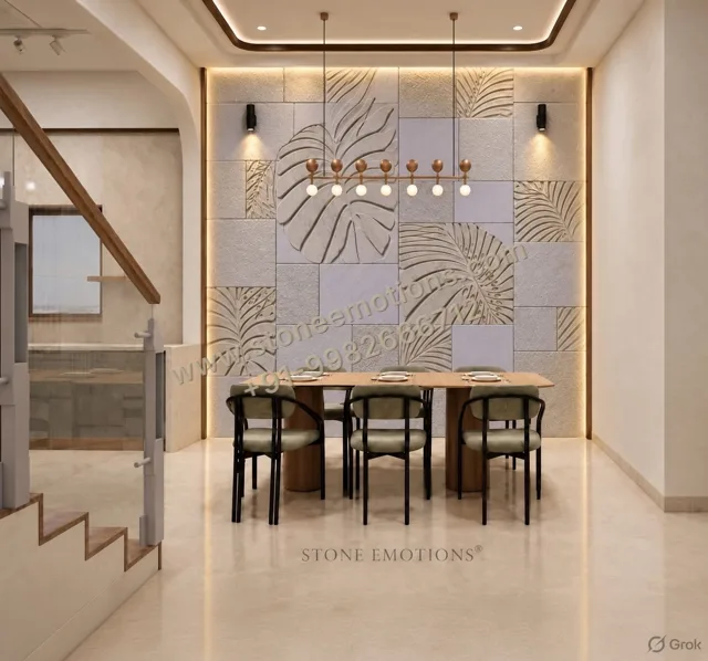 Botanical Dining — Dining room walls stone design, Stone Emotions SE-027