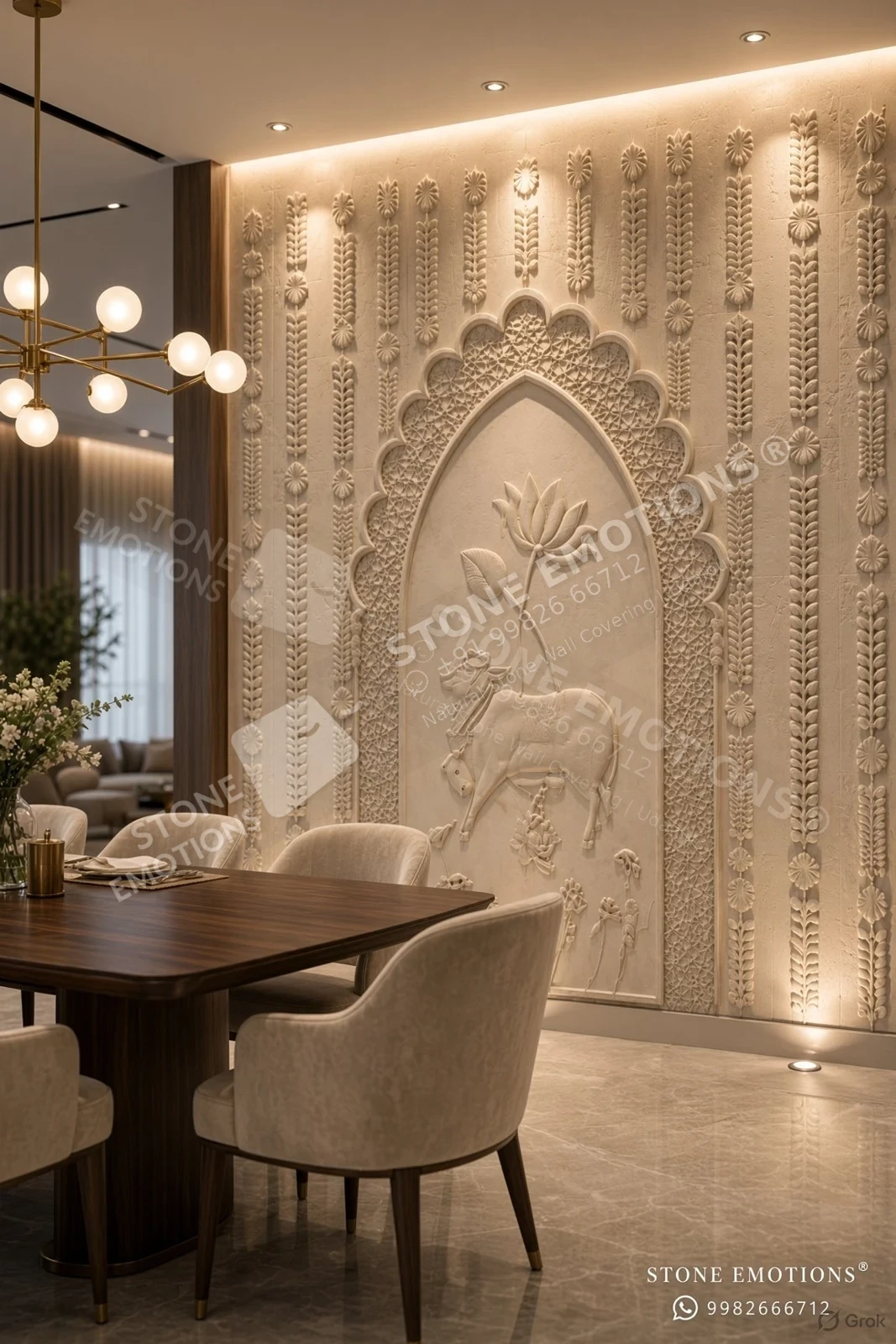 Sacred Cow Dining — Dining room walls stone design, Stone Emotions SE-130