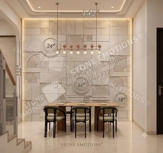 Sacred Geometry Dining — Dining room walls stone design, Stone Emotions SE-028