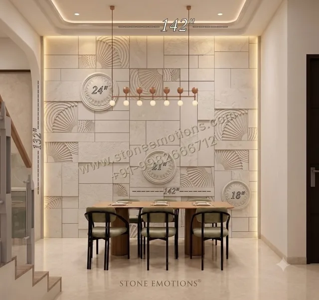 Sacred Geometry Dining — Dining room walls stone design, Stone Emotions SE-028