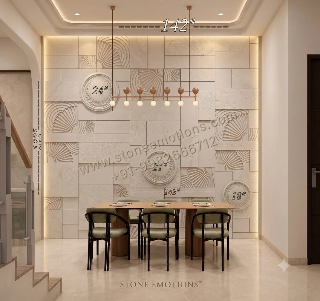 Sacred Geometry Dining — Dining room walls stone design, Stone Emotions SE-028