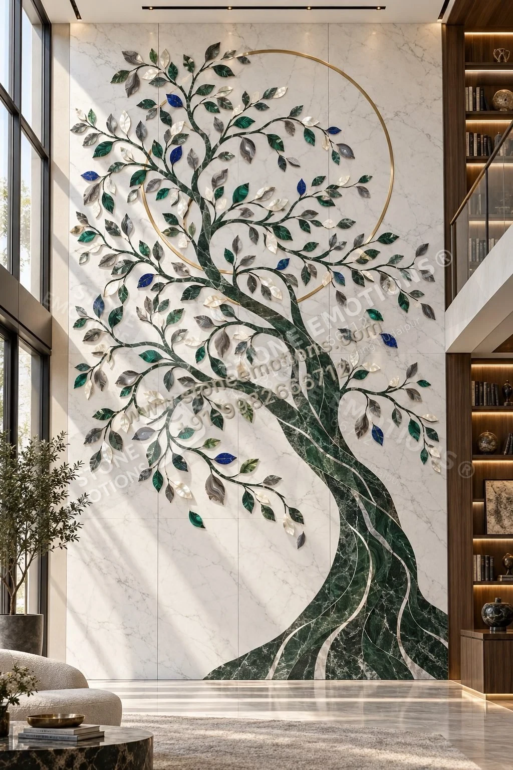 Tree of Life — Double-height & staircase stone design, Stone Emotions SE-003