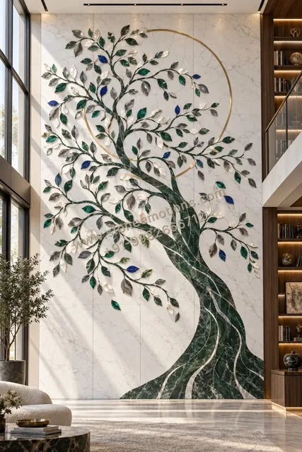 Tree of Life — Double-height & staircase stone design, Stone Emotions SE-003