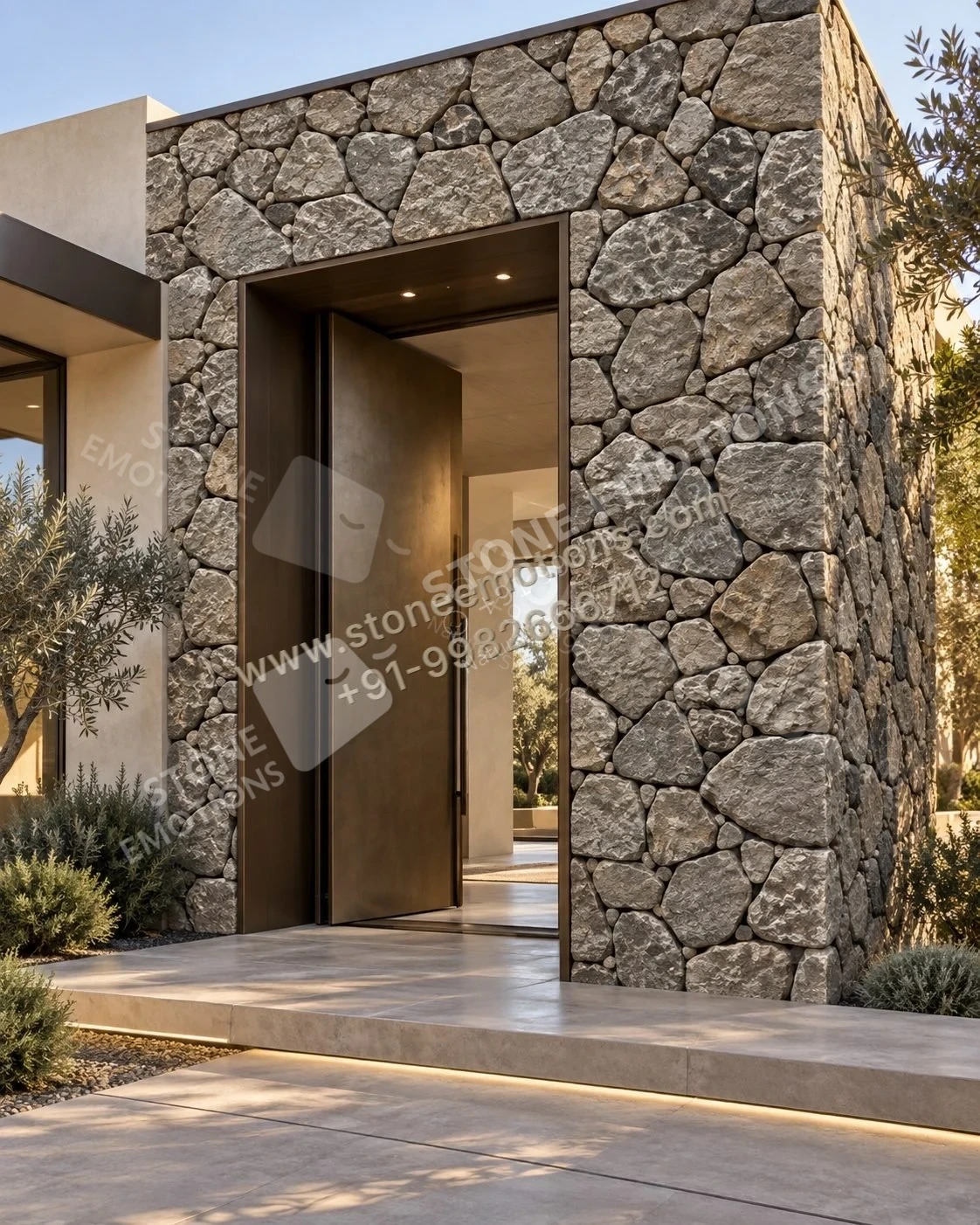 Natural Stone Entrance — Exterior & pool walls stone design, Stone Emotions SE-010