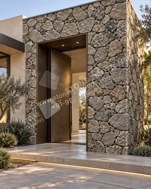 Natural Stone Entrance — Exterior & pool walls stone design, Stone Emotions SE-010
