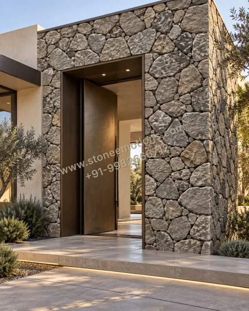 Natural Stone Entrance — Exterior & pool walls stone design, Stone Emotions SE-010
