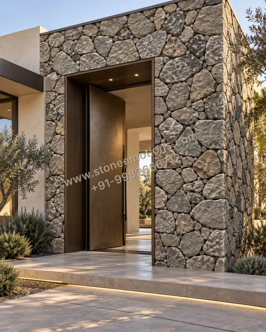 Natural Stone Entrance — Exterior & pool walls stone design, Stone Emotions SE-010