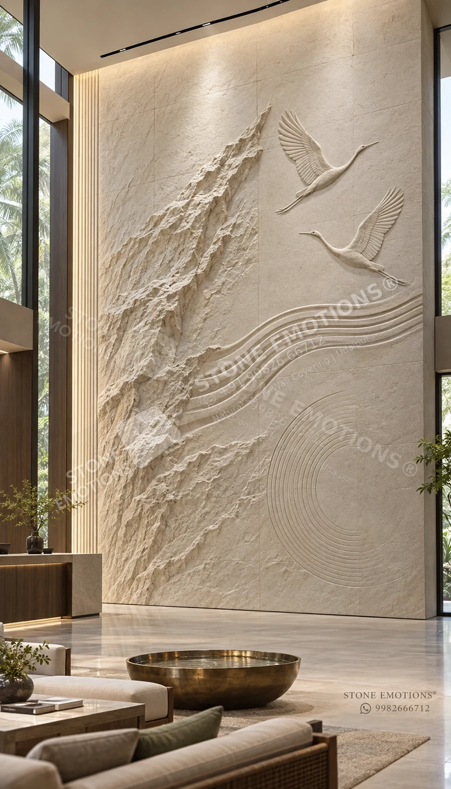 Mountain Landscape — Foyer & entrance stone design, Stone Emotions SE-128