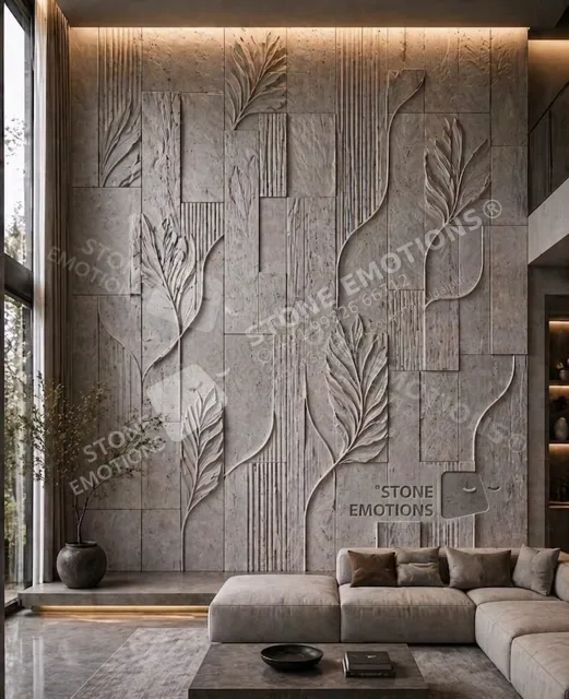 Botanical Grey — Living room walls stone design, Stone Emotions SE-070