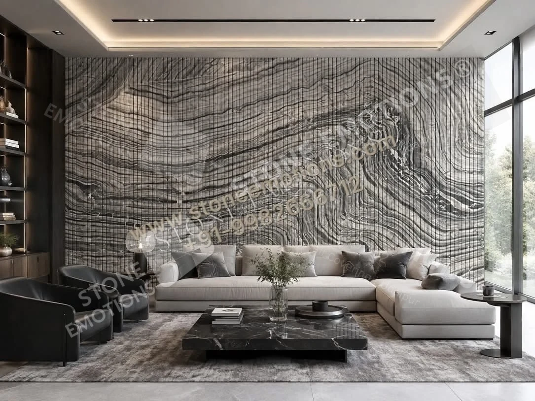 Flowing Mineral — Living room walls stone design, Stone Emotions SE-051