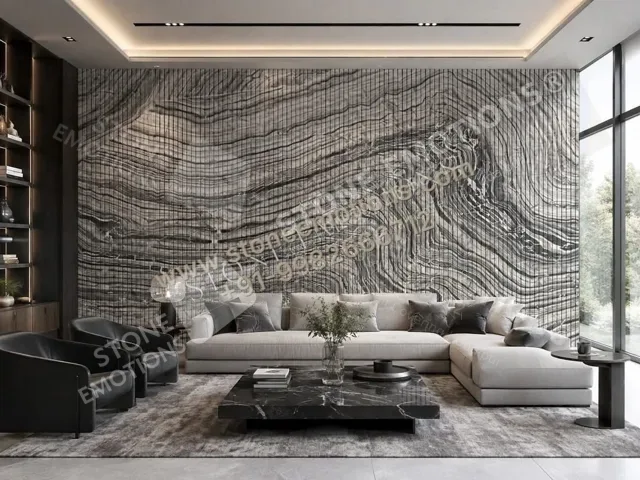 Flowing Mineral — Living room walls stone design, Stone Emotions SE-051