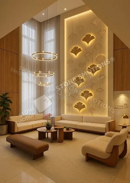 Golden Botanical — Living room walls stone design, Stone Emotions SE-072