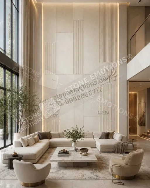 Linear Calm — Living room walls stone design, Stone Emotions SE-054