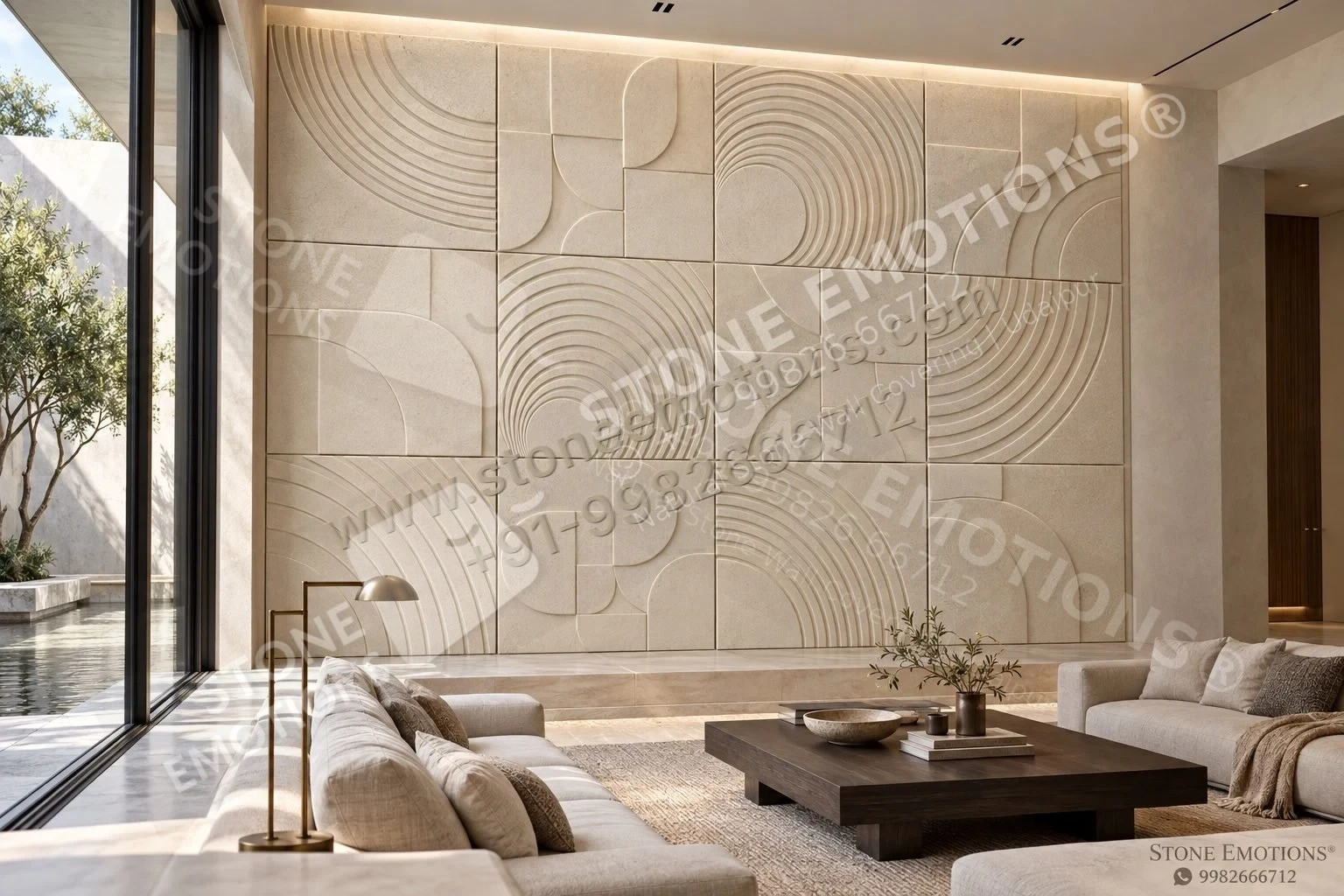 Mandala Quadrants — Living room walls stone design, Stone Emotions SE-025