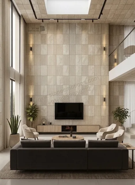 Media Wall Composition — Living room walls stone design, Stone Emotions SE-073