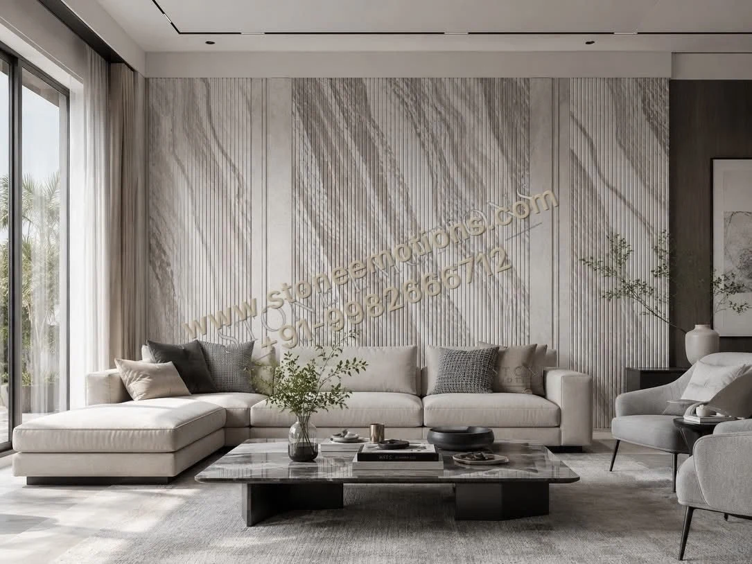 Quiet Veining — Living room walls stone design, Stone Emotions SE-059