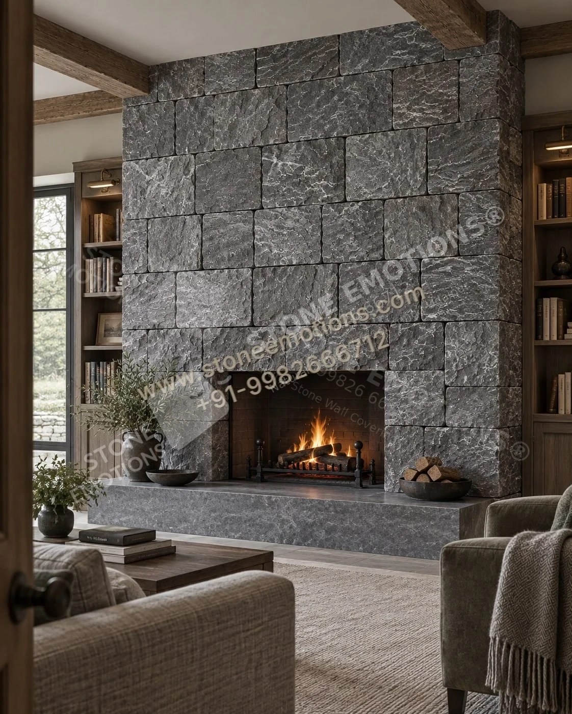 Stone Hearth — Living room walls stone design, Stone Emotions SE-020