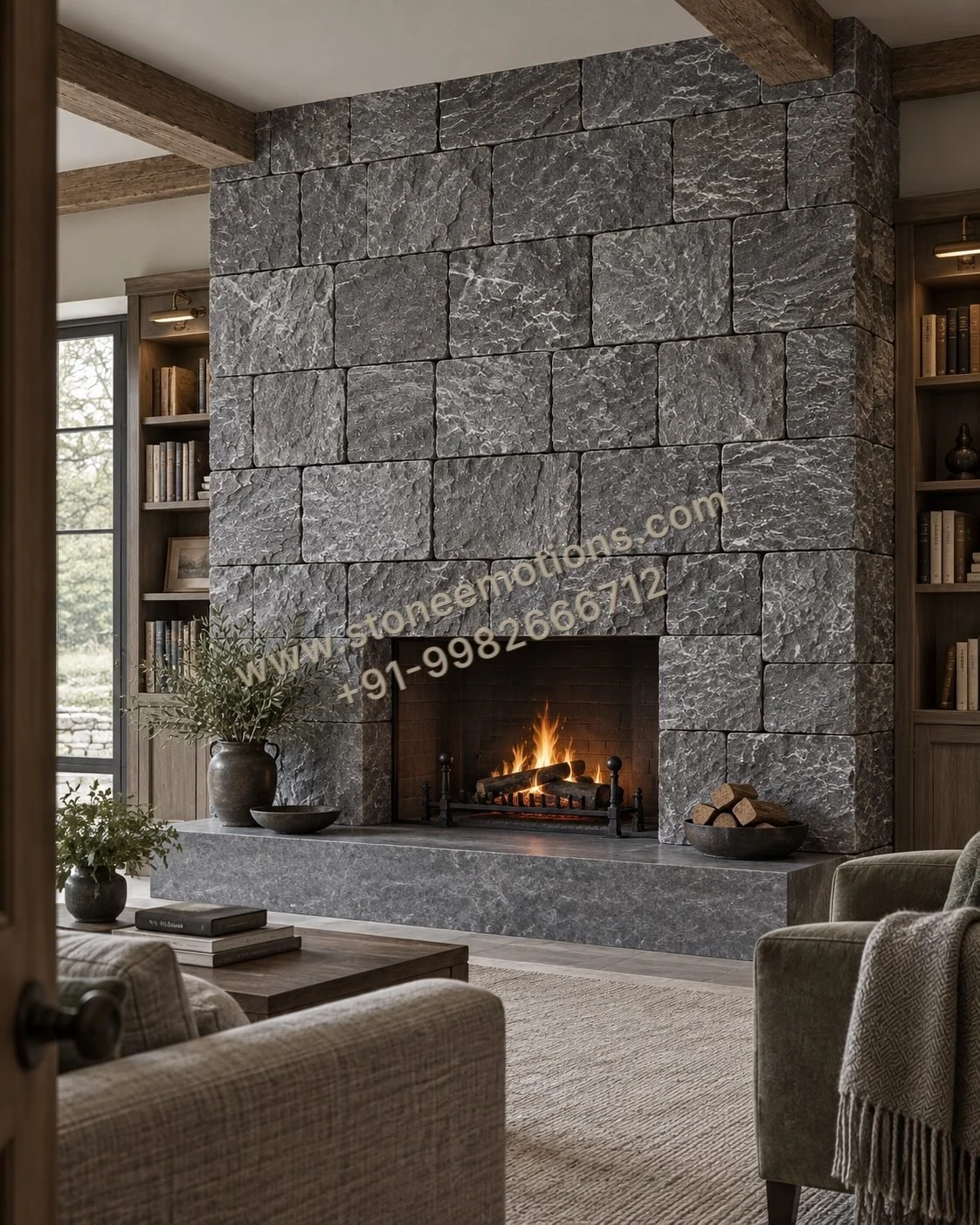 Stone Hearth — Living room walls stone design, Stone Emotions SE-020