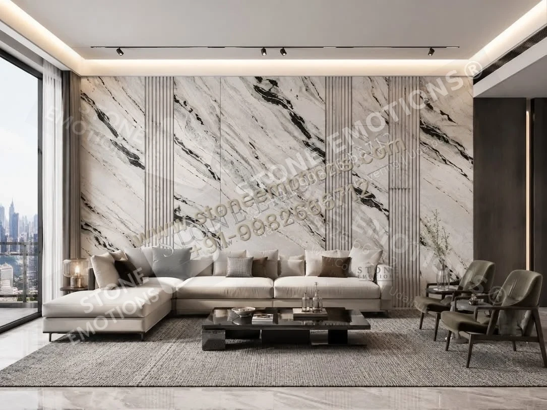 Veined Stone Composition — Living room walls stone design, Stone Emotions SE-052
