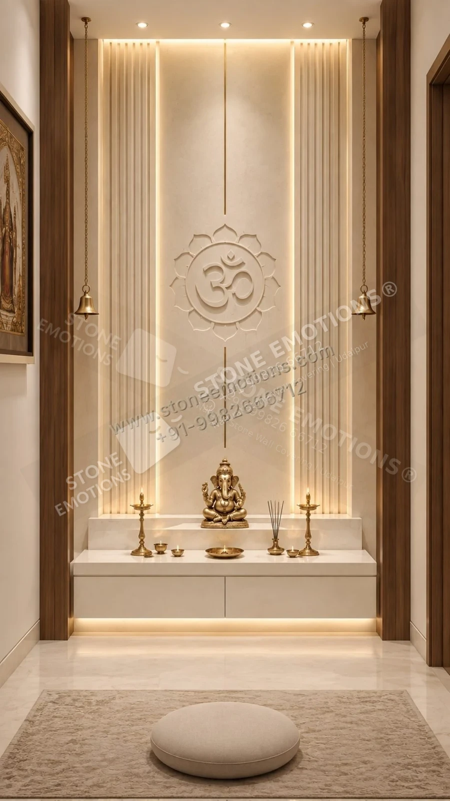 Sacred Simplicity — Mandir & sacred walls stone design, Stone Emotions SE-022