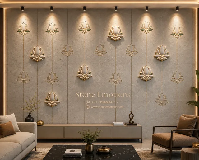 Lotus Harmony — Living room walls stone design, Stone Emotions SE-113