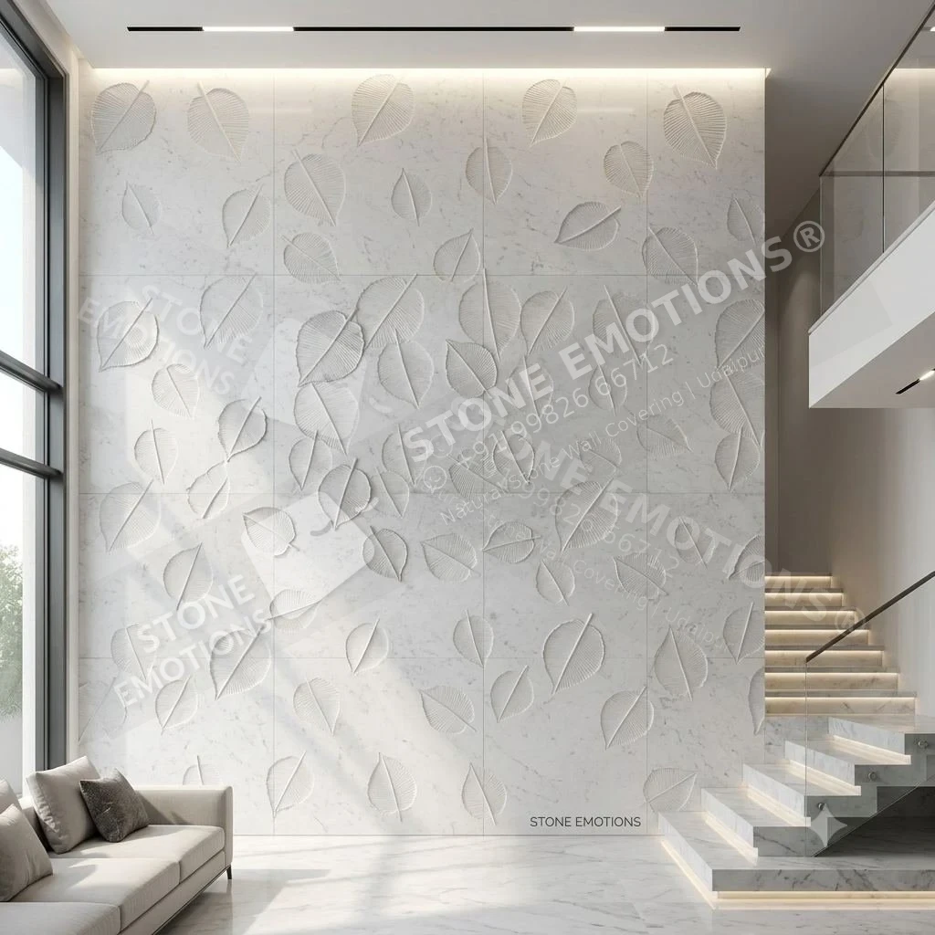 Radha Krishna Vrindavan Relief — Mandir & sacred walls natural stone design, SE-133
