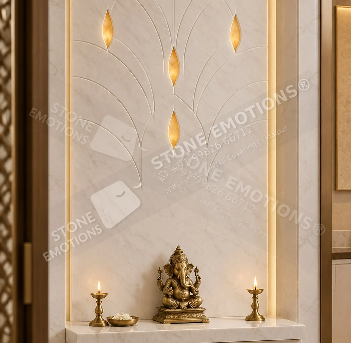 AARADHYA ARD-01 DEEPA CASCADE — Compact luxury puja alcove