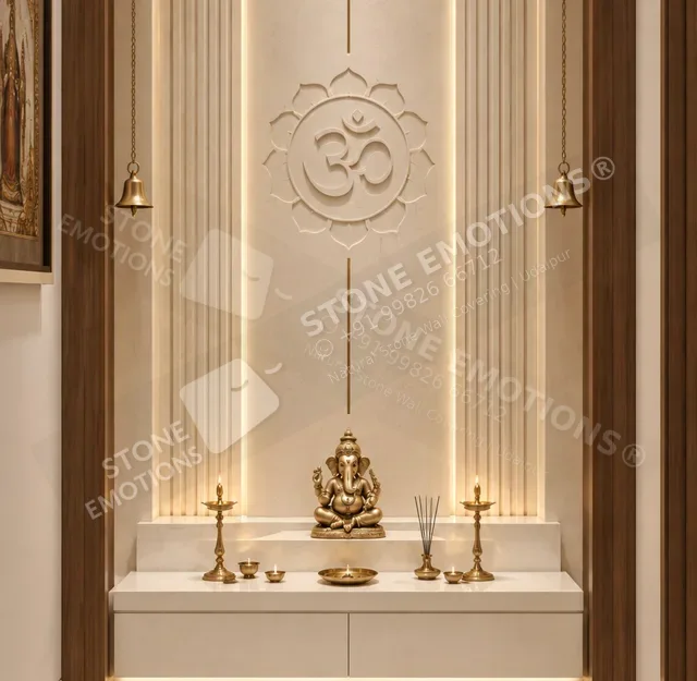 Shanti Axis — Gwalior White Sandstone, Stone mandir backdrops, ARD-02