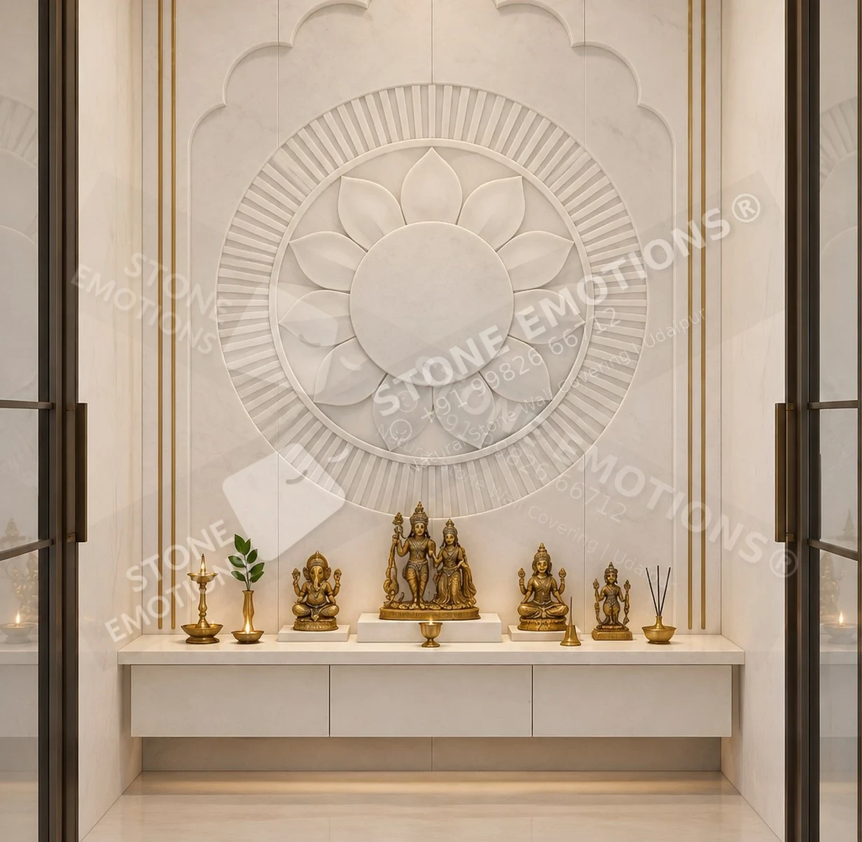 AARADHYA ARD-04 VEDIC MANDALA — Walk-in puja room