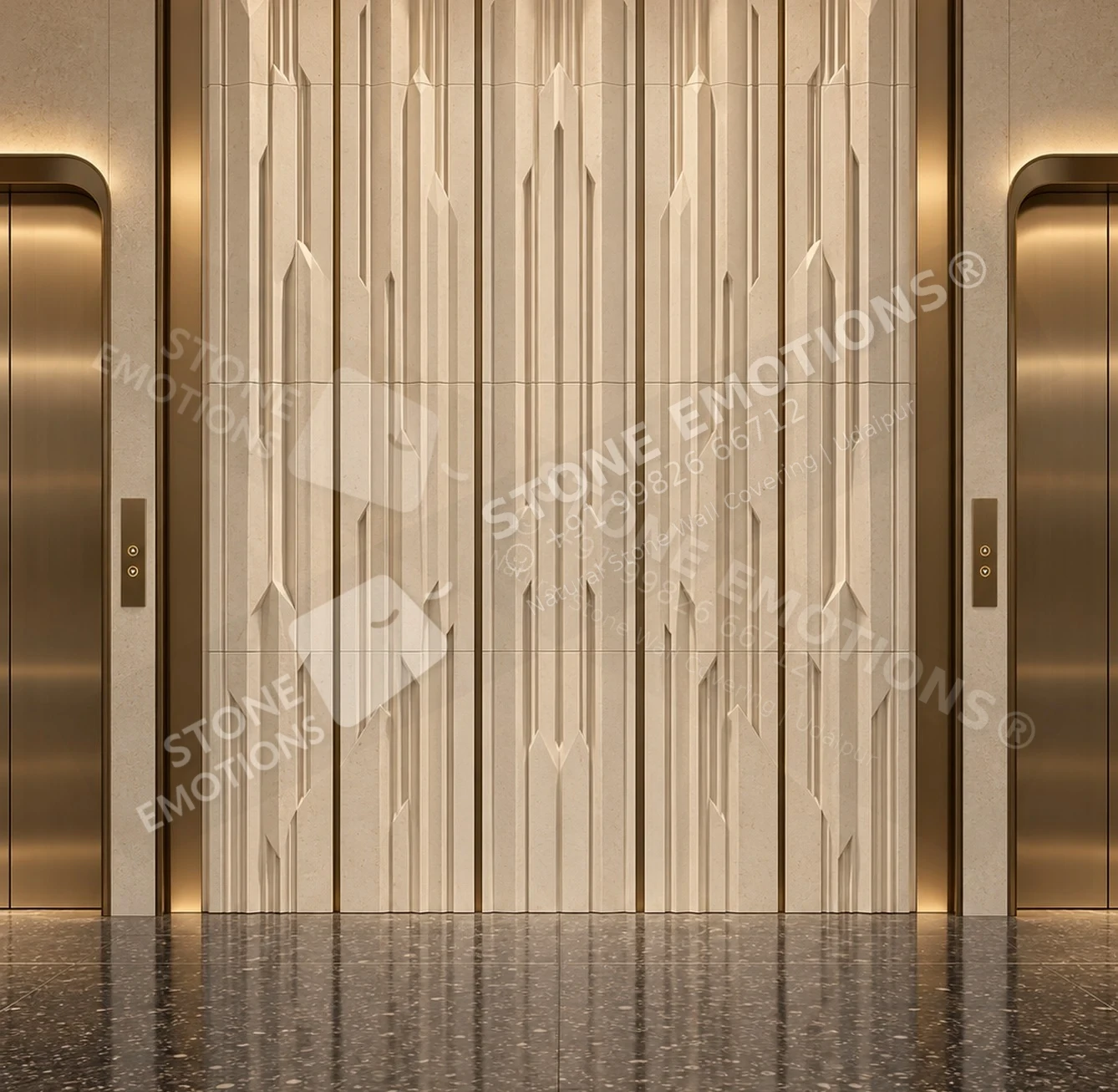 AXIOM AXM-05 SPIRE CODE — Luxury elevator lobby