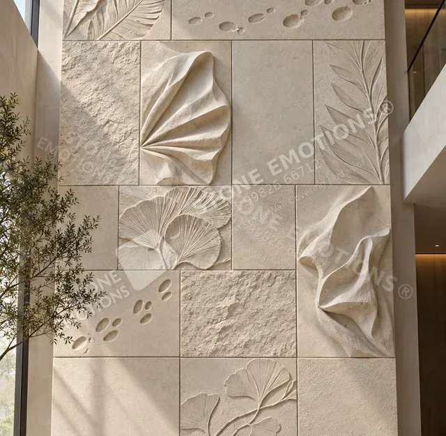 Archive Garden — Gwalior White Sandstone, Double-height and staircase walls, CHR-01